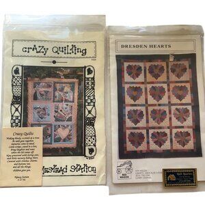 Vintage Crazy Quilting Quilt Quarters Patterns Templates Instructions Lot of 2